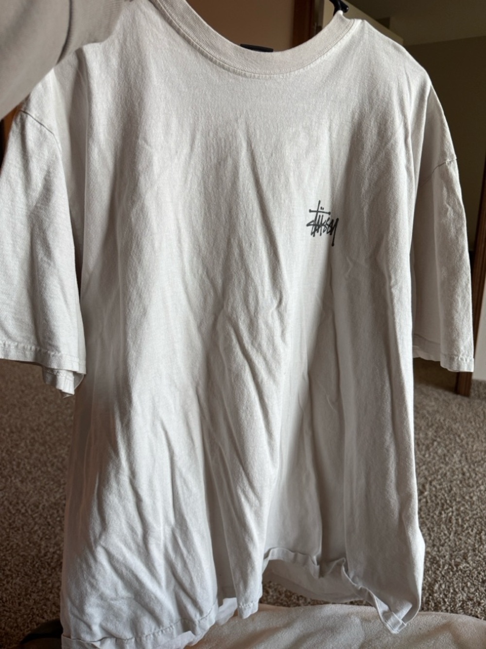 Stussy White Short-Sleeve Logo Tee